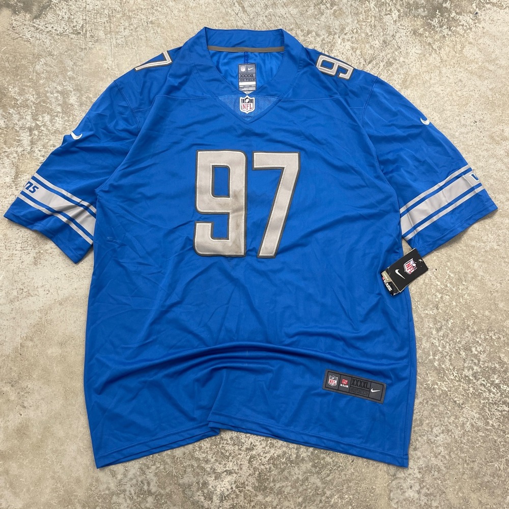 Nike NFL Detroit Lions Aidan Hutchinson 97 Jersey Blue Mens 4XL XXXXL New